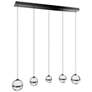 1_Cyllindra 6.38"H x 5.88"W 5-Light Multi-Light Pendant in Black Chrome