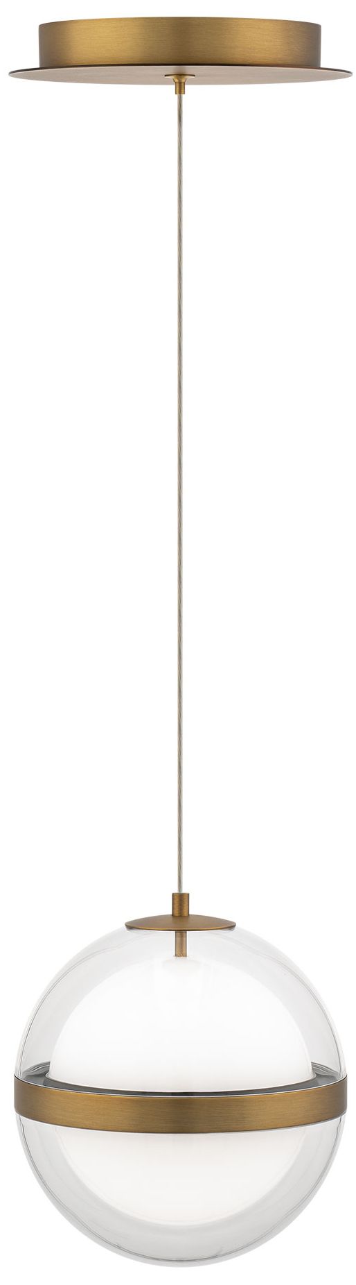 Image 2 Cyllindra 6.38"H x 5.88"W 1-Light Mini-Pendant in Aged Brass more views