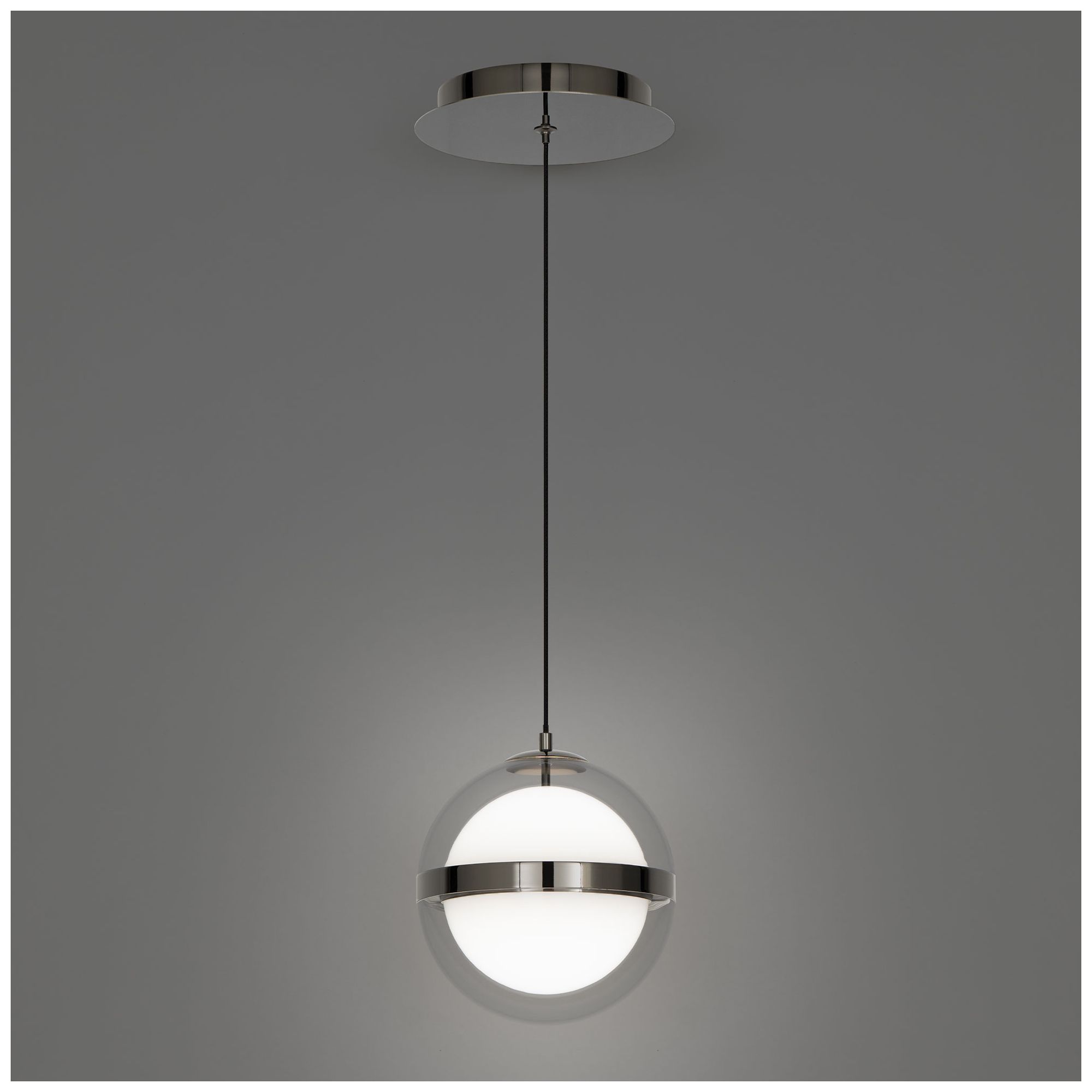 Image 4 Cyllindra 6.38"H x 5.88"W 1-Light Mini-Pendant in Black Chrome more views