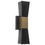 Cylo 18" High Black Pearl and New Brass ADA Sconce 0-10V LED