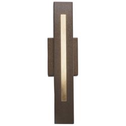 Cylo 19 1/2&quot; Bronze Age and Faux Alabaster Exterior Sconce