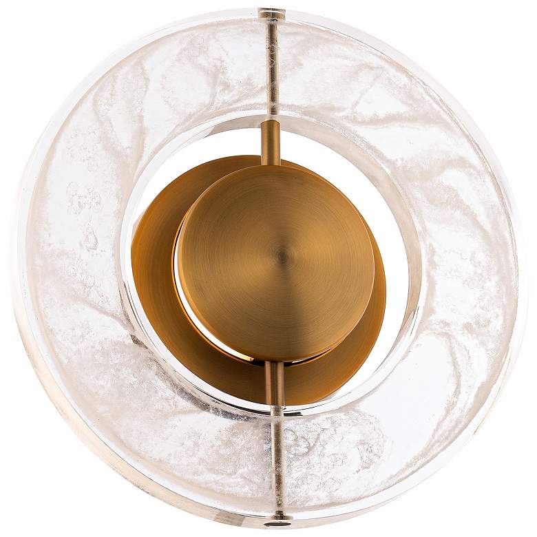 Image 2 Cymbal 9.88"H x 9.88"W 1-Light Wall Sconce in Aged Brass