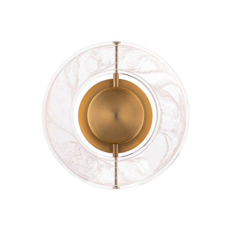 Image 3 Cymbal 9.88"H x 9.88"W 1-Light Wall Sconce in Aged Brass more views