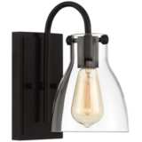 Cyn 10&quot; High Bronze and Clear Glass Wall Sconce