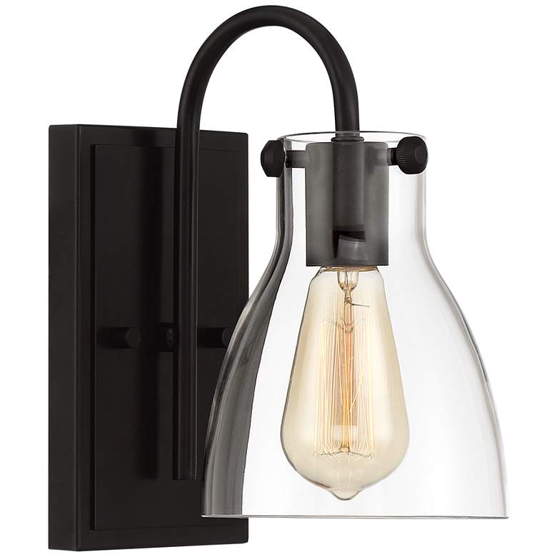 Image 1 Cyn 10" High Bronze and Clear Glass Wall Sconce