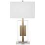 Cynthia Brass Metal and Clear Crystal Table Lamp