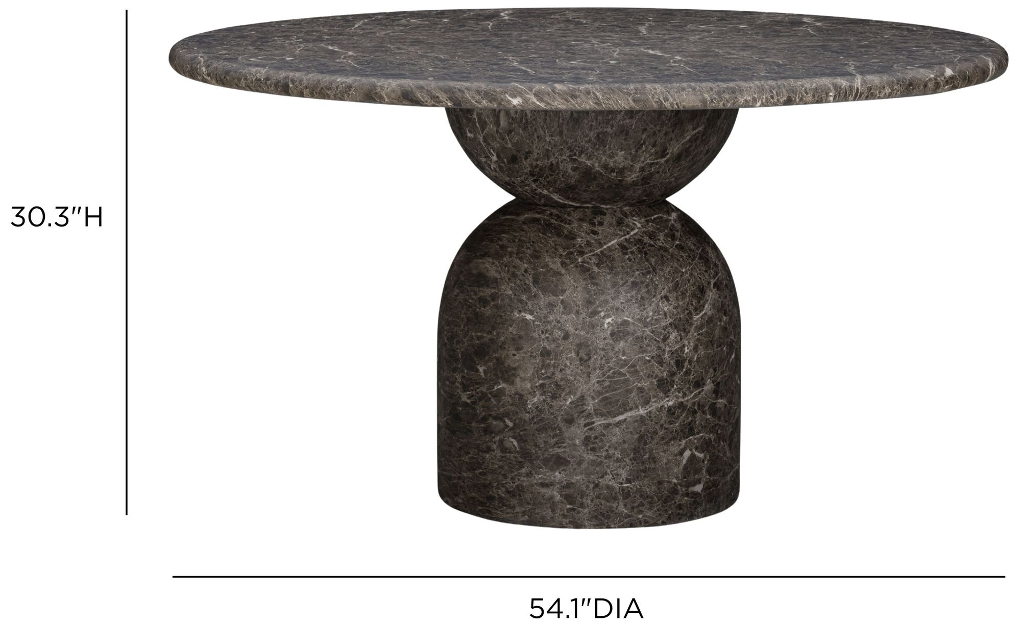 Image 6 Cynthia Dark Emperador Faux Marble Indoor / Outdoor Dining Table more views