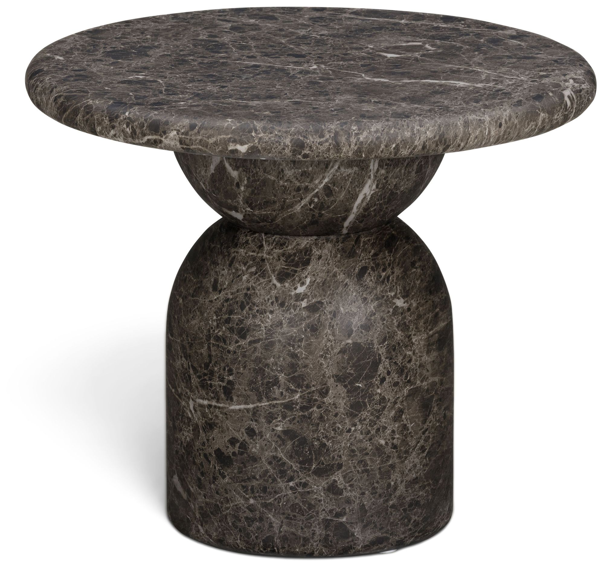 Image 2 Cynthia Dark Emperador Faux Marble Indoor / Outdoor Side Table more views