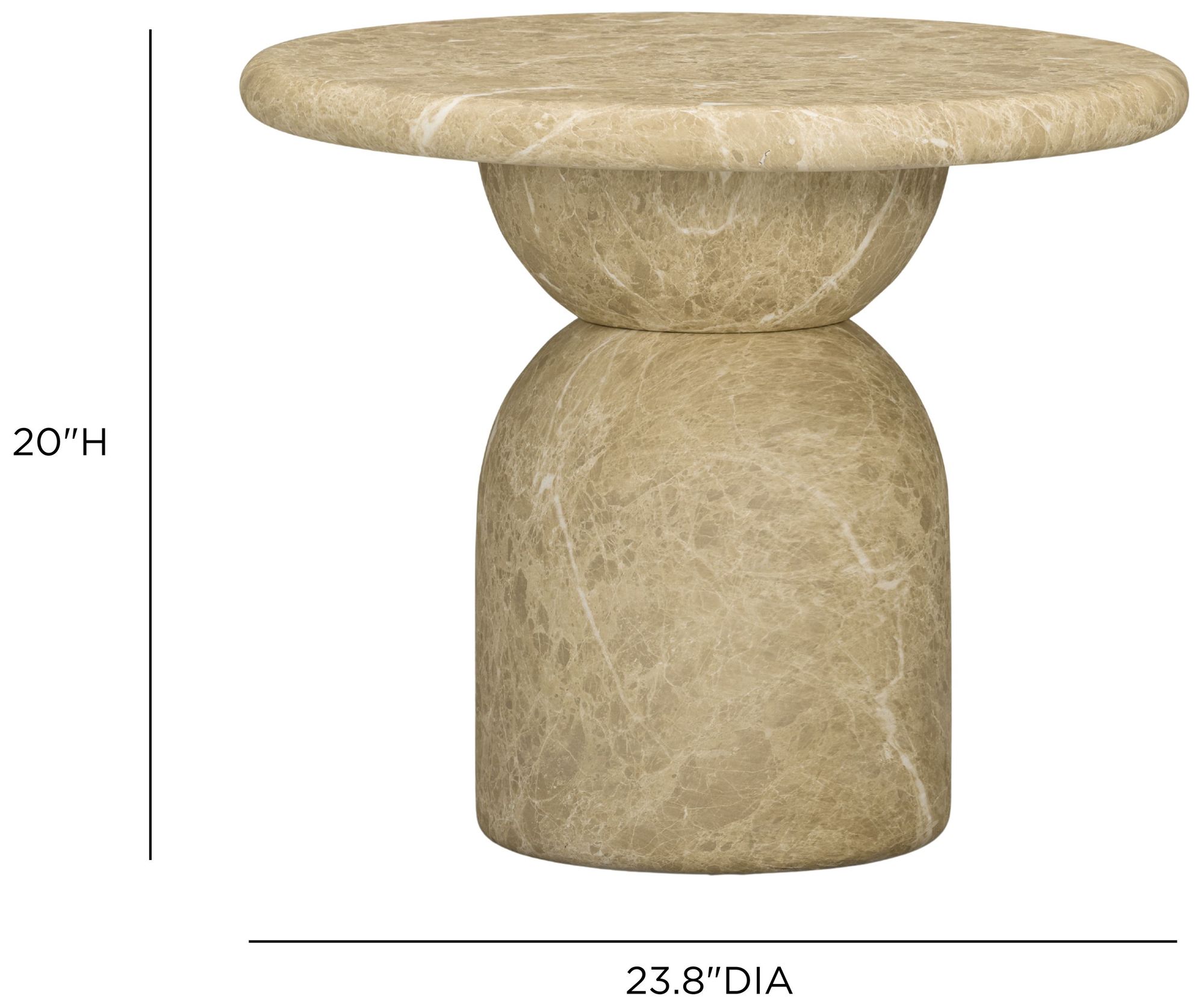 Image 5 Cynthia Light Emperador Faux Marble Indoor / Outdoor Side Table more views