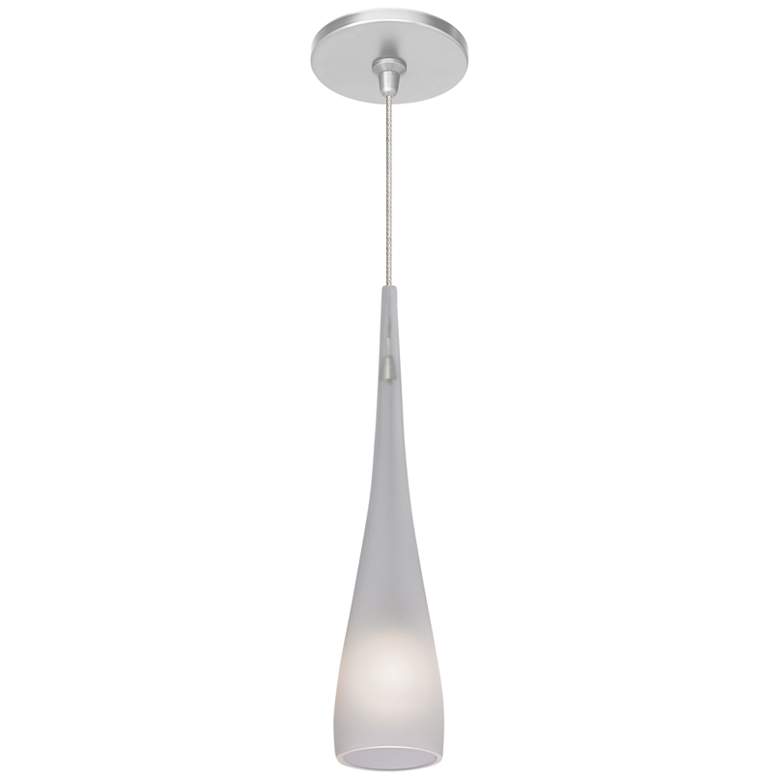 Image 1 Cypree 3 inchW Satin Nickel Frost Glass LED Small Mini Pendant