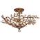 Cypress 23" Wide Brass and Crystal Ceiling Light