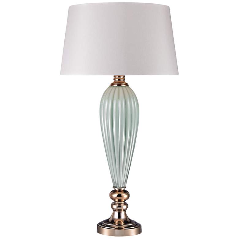 Image 1 Cypress Ribbed Mint and Gold Table Lamp