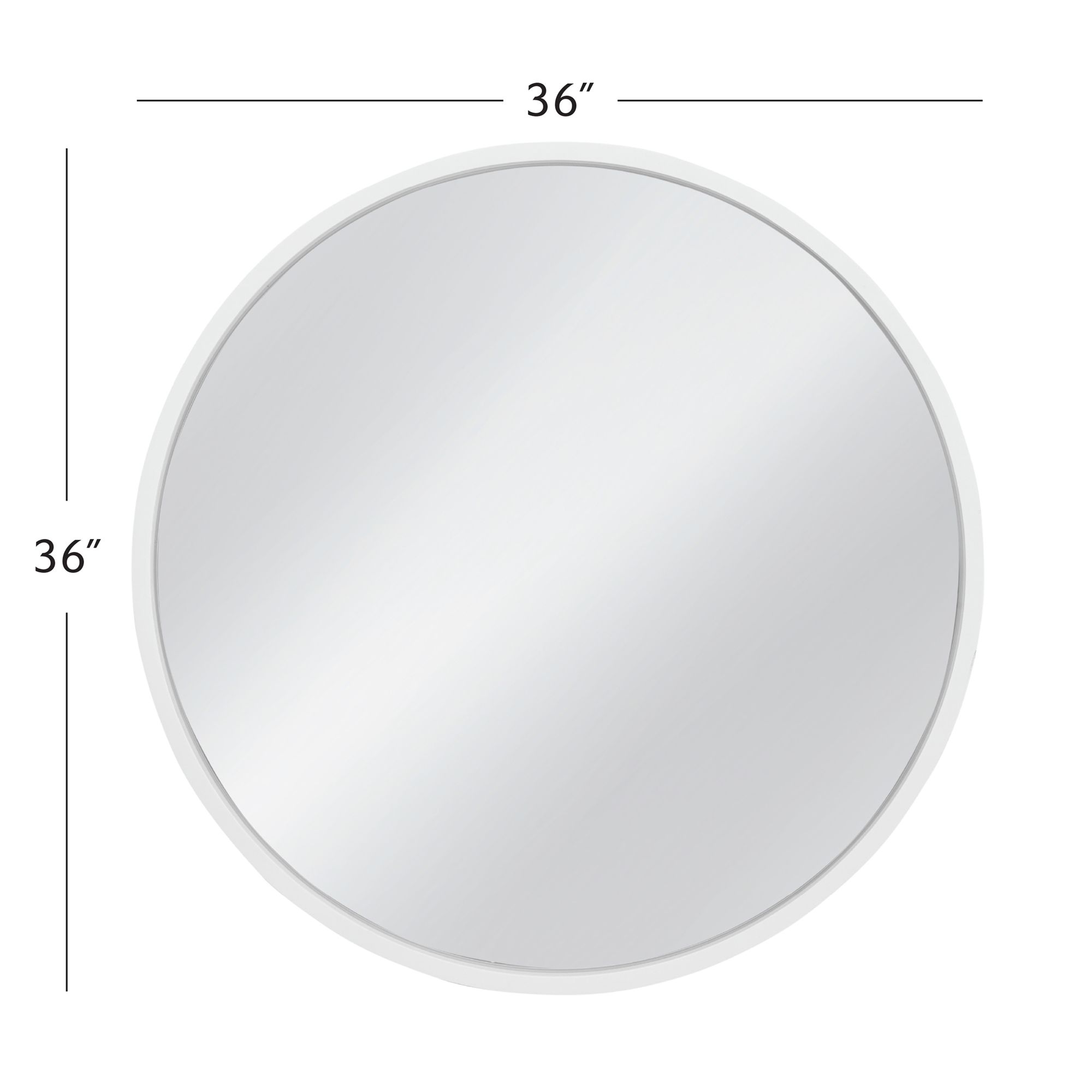 Image 5 Cyprus 36"W x 36"H Glossy White Wall Mirror more views