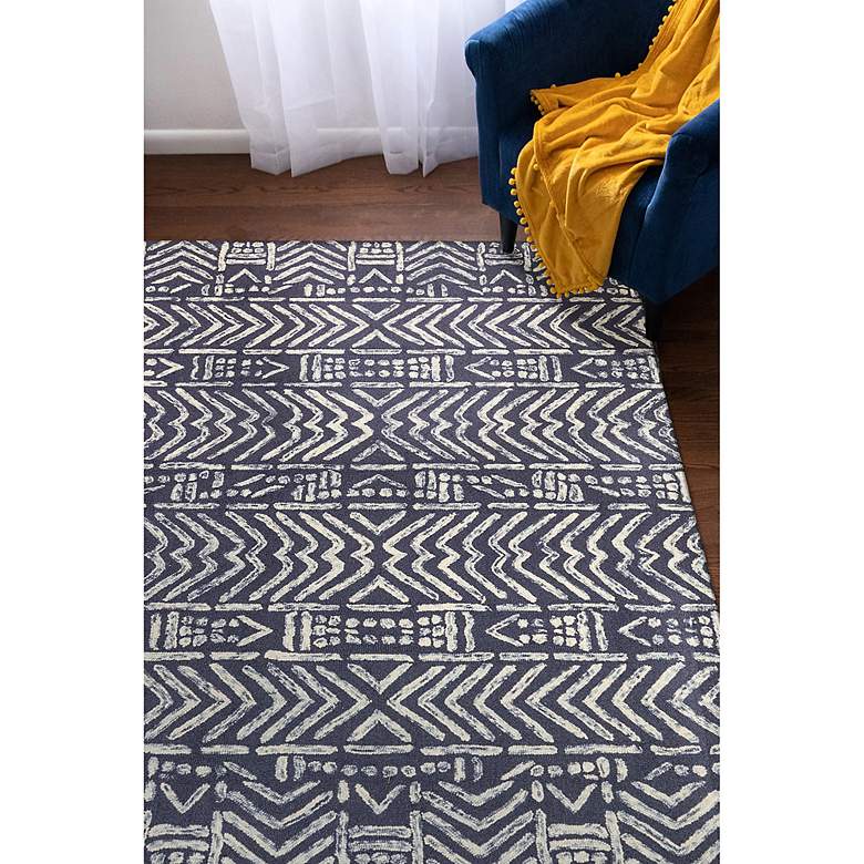 Image 5 Cyprus Batik 788033 5'x7'6" Denim Wool Indoor Area Rug more views