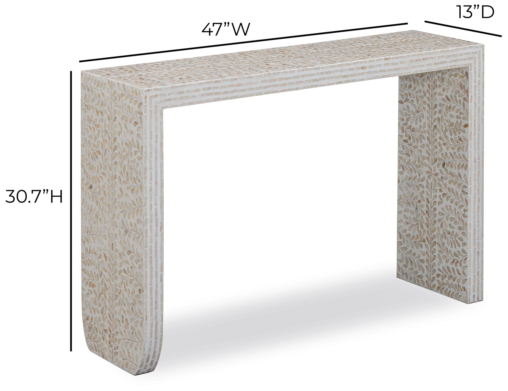 Image 6 Cyprus Cream Capiz Shell Console Table more views