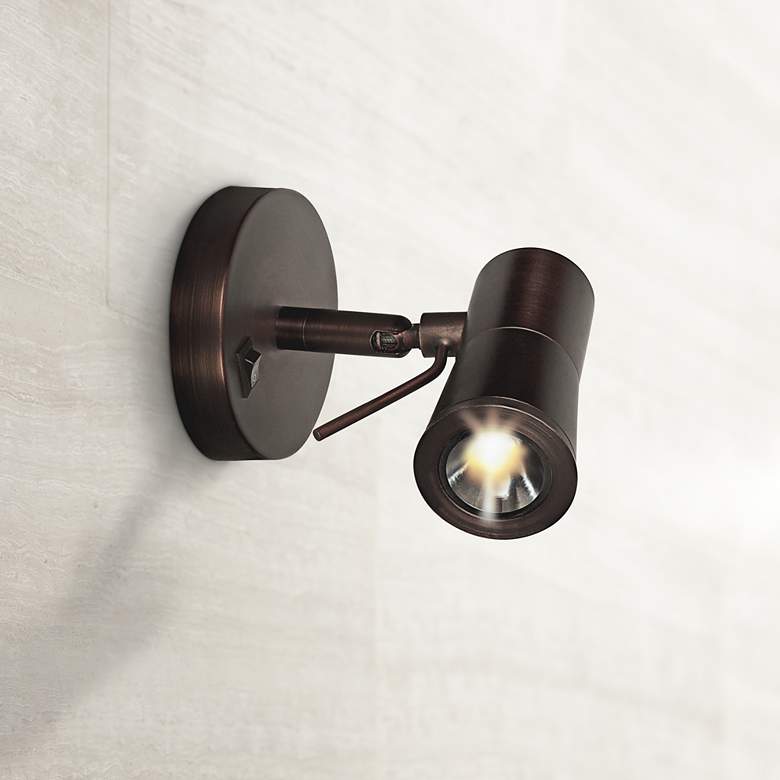 Image 1 Cyprus II Bronze Adjustable 4 3/4 inch High LED Plug-In Sconce