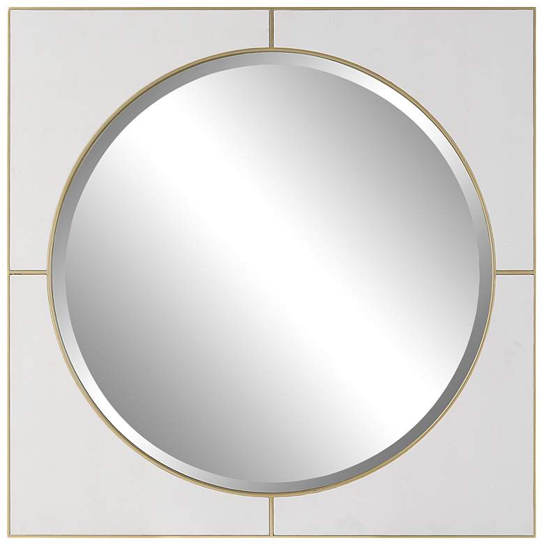 Image 1 Cyprus Soft Gold and White 40 inch Square Oversized Wall Mirror