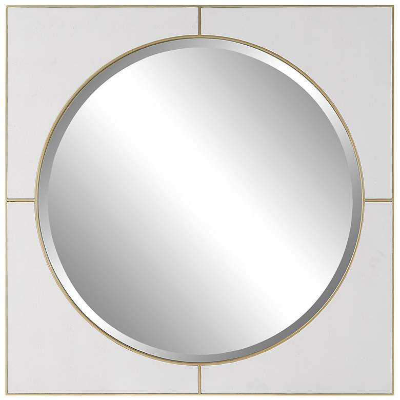 Image 2 Cyprus Soft Gold and White 40" Square Oversized Wall Mirror