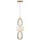 Cyra 10" Wide Brass Triple Shade Pendant