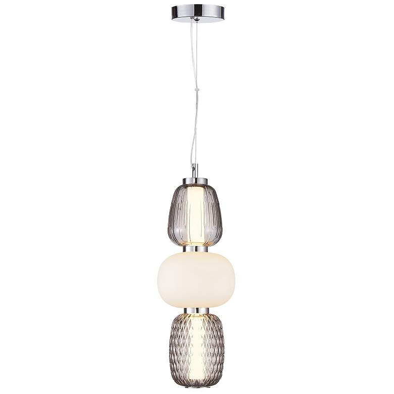 Image 1 Cyra 15.5" Wide Chrome Triple Shade Pendant