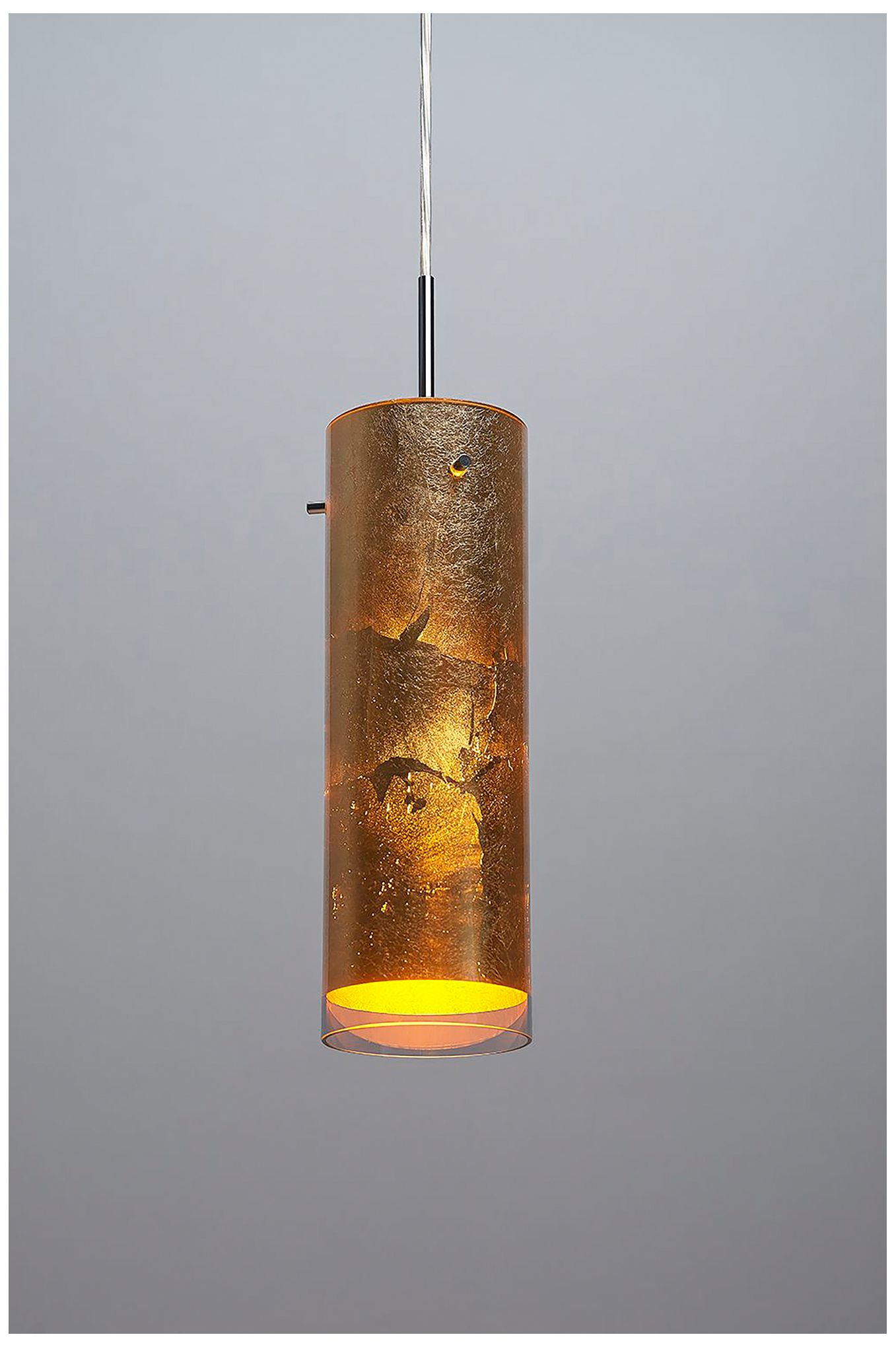 Image 4 Cyrus 4" Chrome Pendant w/ Gold Glass Shade more views