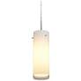 2_Cyrus 4"W Matte Chrome Kiss Canopy LED Pendant With White Glass Shade