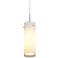 Cyrus 4"W Matte Chrome Kiss Canopy LED Pendant With White Glass Shade