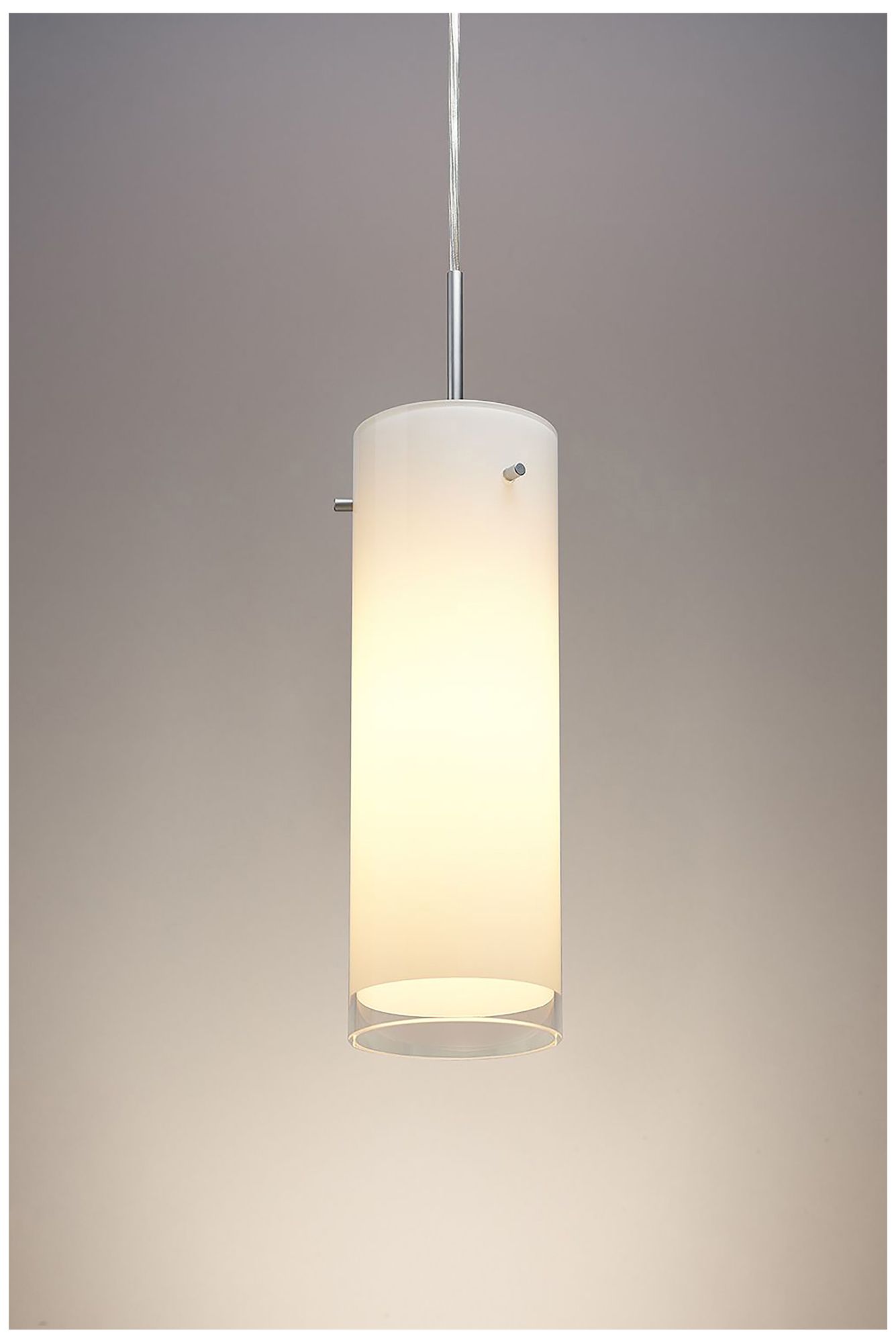 Cyrus 4"W Matte Chrome Kiss Canopy LED Pendant With White Glass Shade