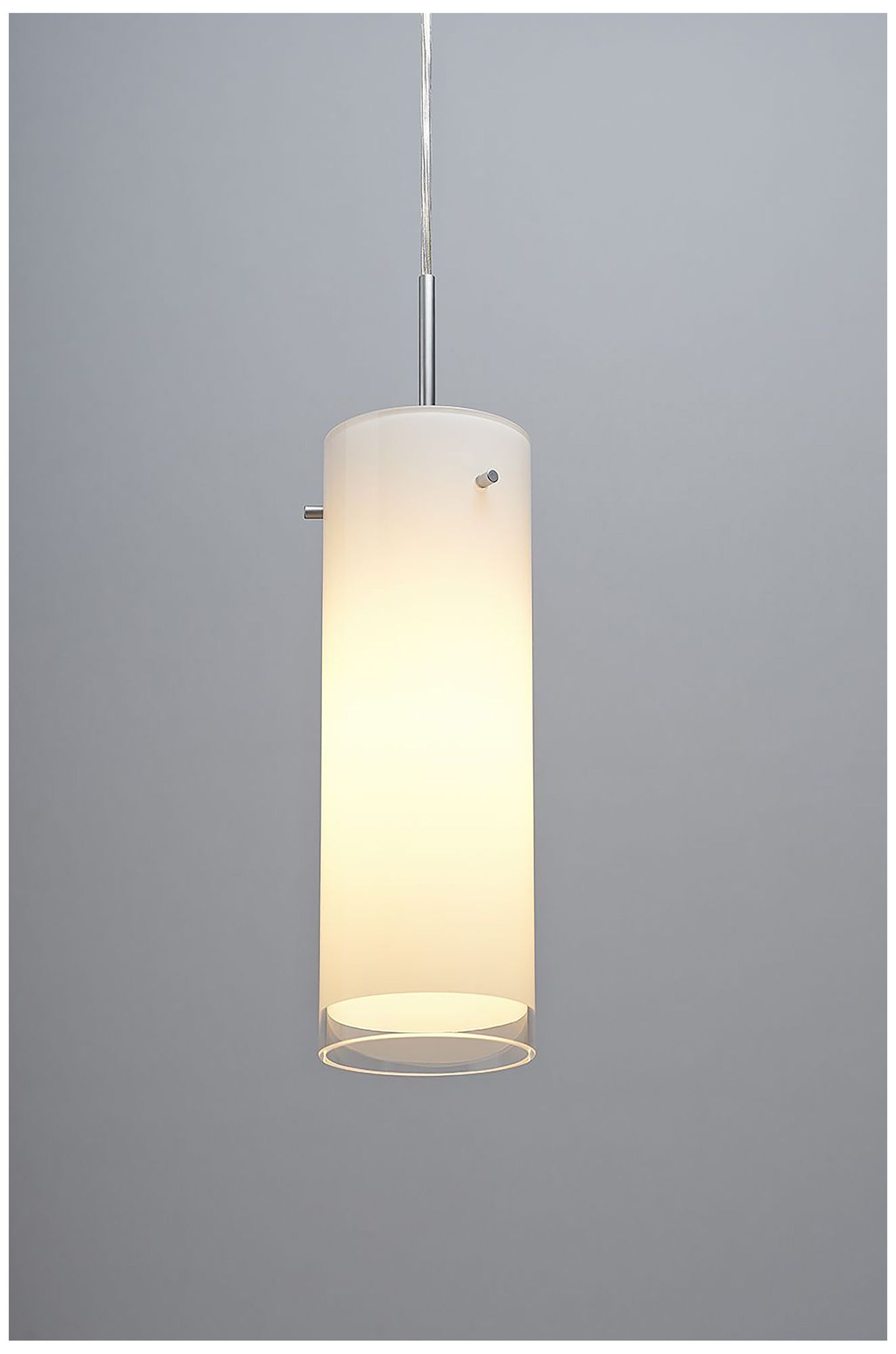 Cyrus 4"W Matte Chrome Kiss Canopy LED Pendant With White Glass Shade