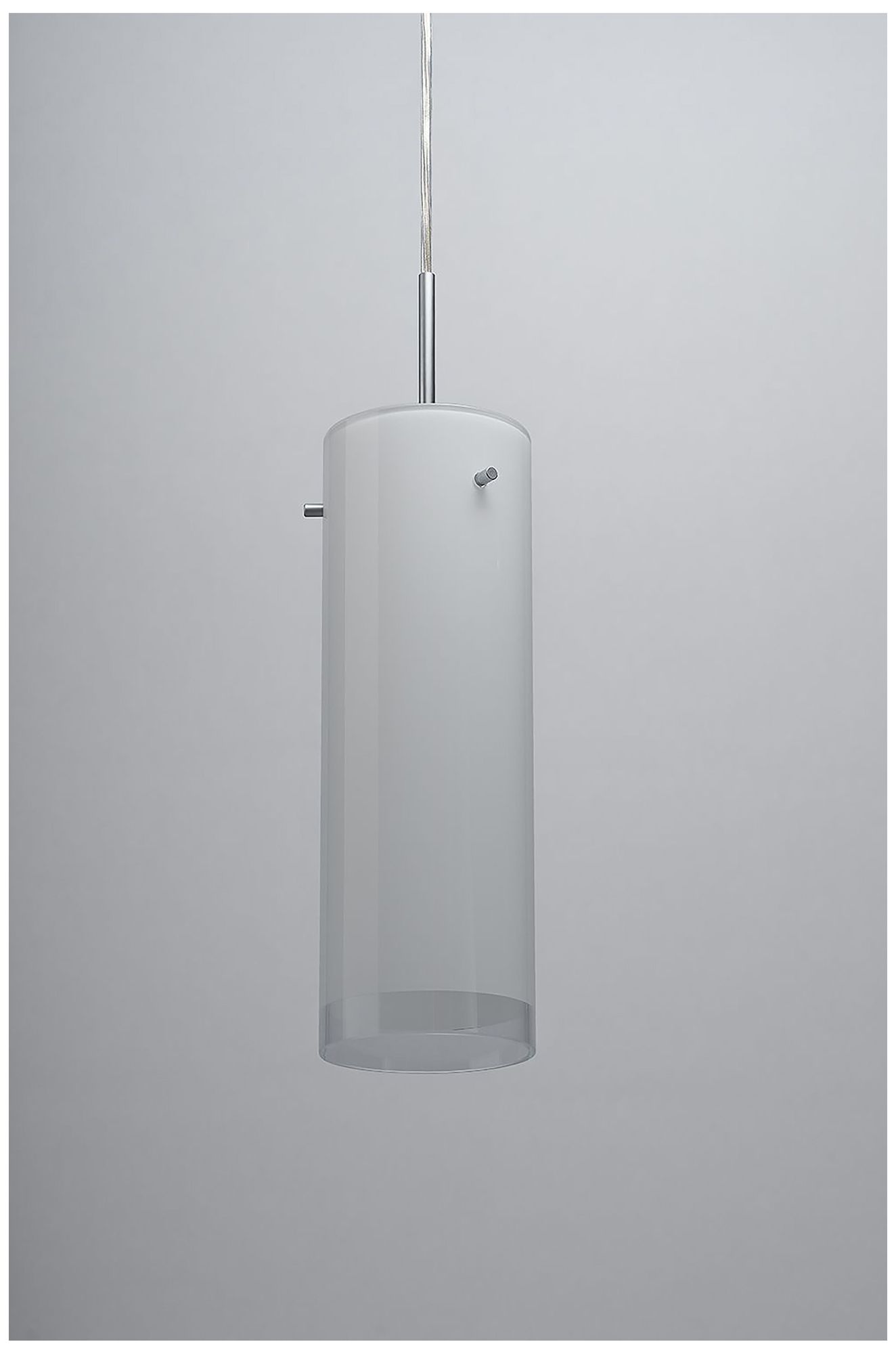 Cyrus 4"W Matte Chrome Kiss Canopy LED Pendant With White Glass Shade