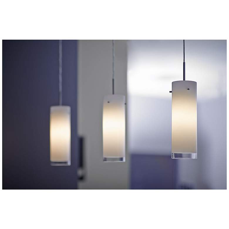 Image 4 Cyrus 4"W Matte Chrome Kiss Canopy LED Pendant With White Glass Shade more views