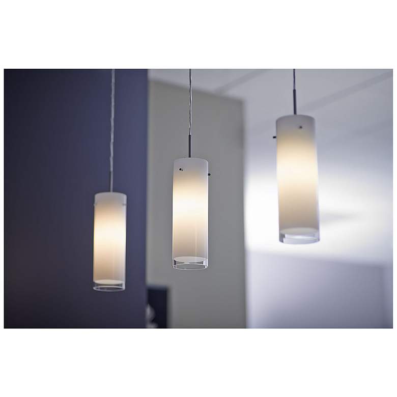 Image 7 Cyrus 4"W Matte Chrome Kiss Canopy LED Pendant With White Glass Shade more views