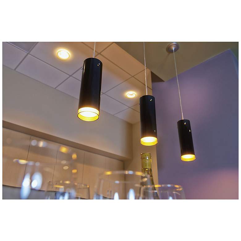 Image 3 Cyrus 4"W Matte Chrome Kiss Canopy Pendant With Black And Gold Shade more views