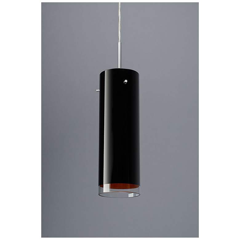 Image 6 Cyrus 4"W Matte Chrome Kiss Canopy Pendant With Black And Gold Shade more views