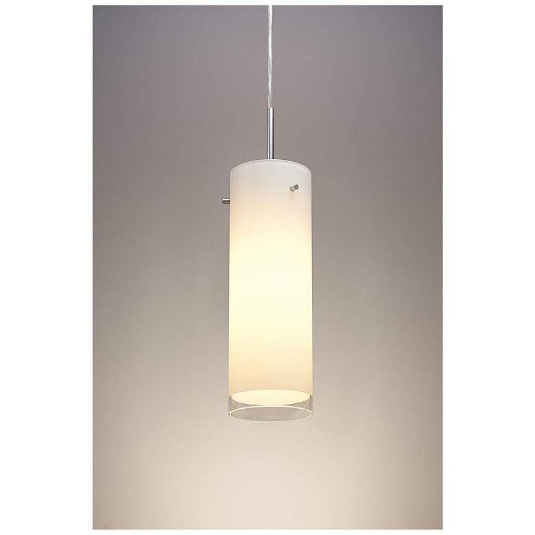 Image 7 Cyrus 4" Wide Matte Chrome Kiss Canopy Pendant With White Glass Shade more views