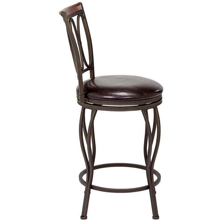 Image 4 Cyrus Bronze 24" Swivel Counter Stools Set of 2 more views