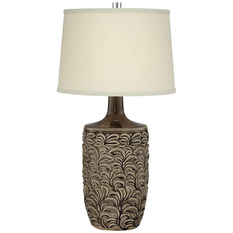 Image 1 Cyrus Hand-Painted Gray Ceramic Table Lamp
