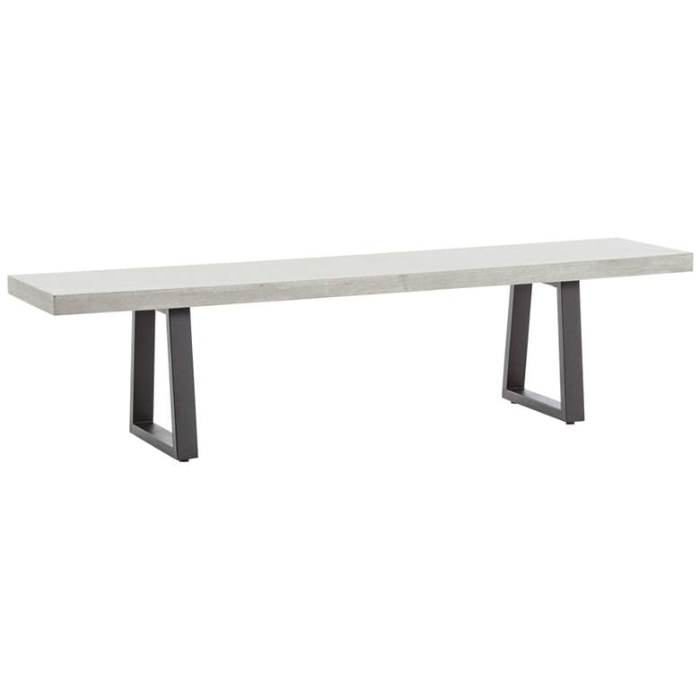 Image 1 Cyrus Light Gray and Matte Black Outdoor Dining Bench