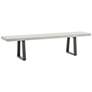 Cyrus Light Gray and Matte Black Outdoor Dining Bench