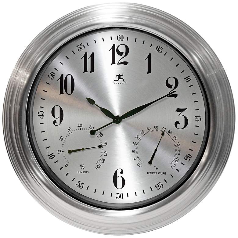 Image 1 Cyrus Stainless Steel 18 1/2 inch Round Wall Clock