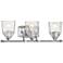 D'or 23 1/4"W Chrome and Faceted Glass 3-Light Bath Light