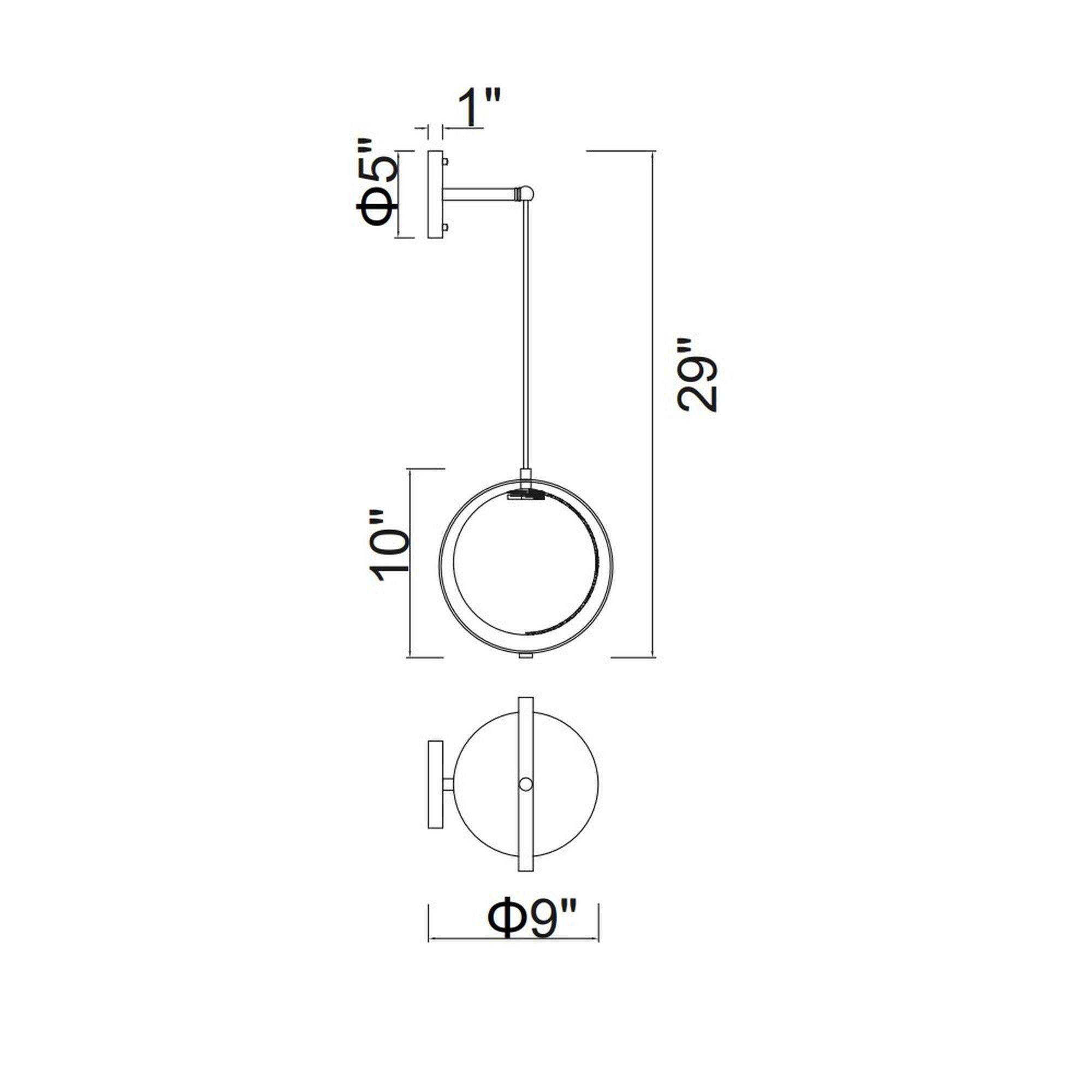Image 7 Da Vinci 1 Light 9in Brass Wall Light more views