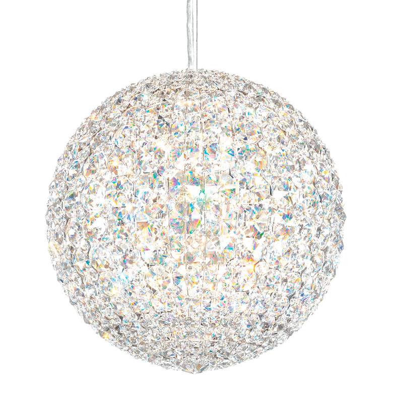 Image 2 Da Vinci 12"W Polished Steel and Optic Crystal Mini Pendant