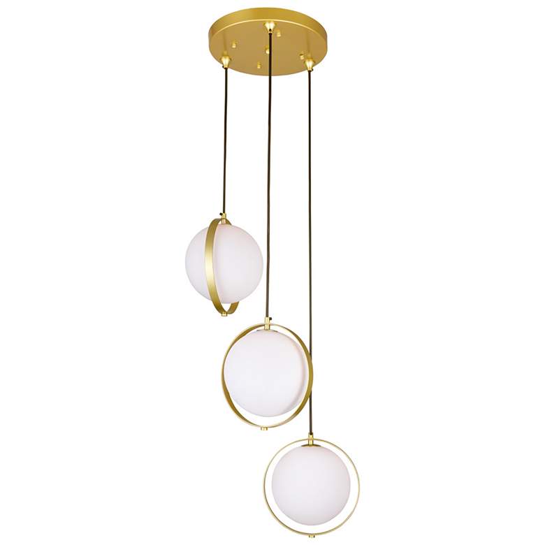 Image 1 Da Vinci 3 Light Multi Light Pendant With Brass Finish