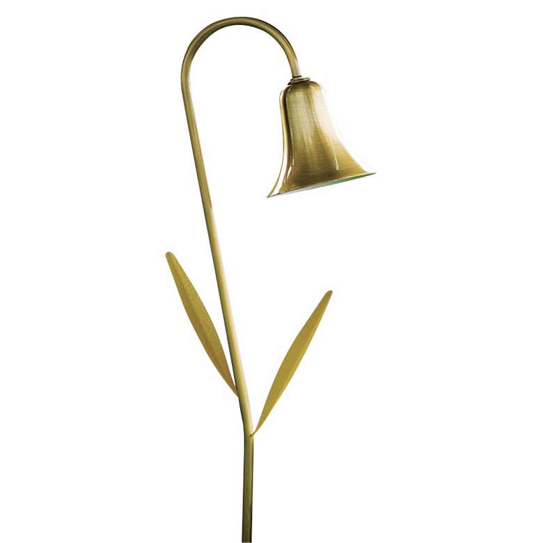 Dabmar Antique Brass Horn with Leaves Landscape Path Light