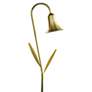 Dabmar Antique Brass Horn with Leaves Landscape Path Light in scene