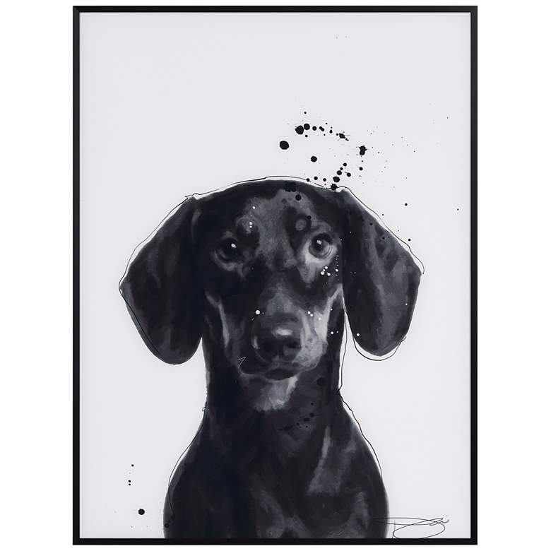 Image 2 Dachshund 24"x18" Rectangular Printed Glass Framed Wall Art