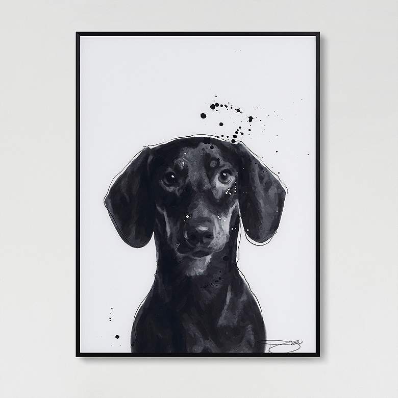 Image 1 Dachshund 24"x18" Rectangular Printed Glass Framed Wall Art