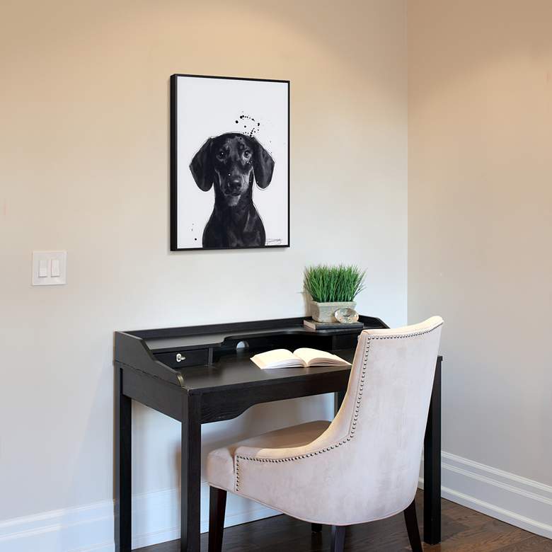 Image 6 Dachshund 24"x18" Rectangular Printed Glass Framed Wall Art more views