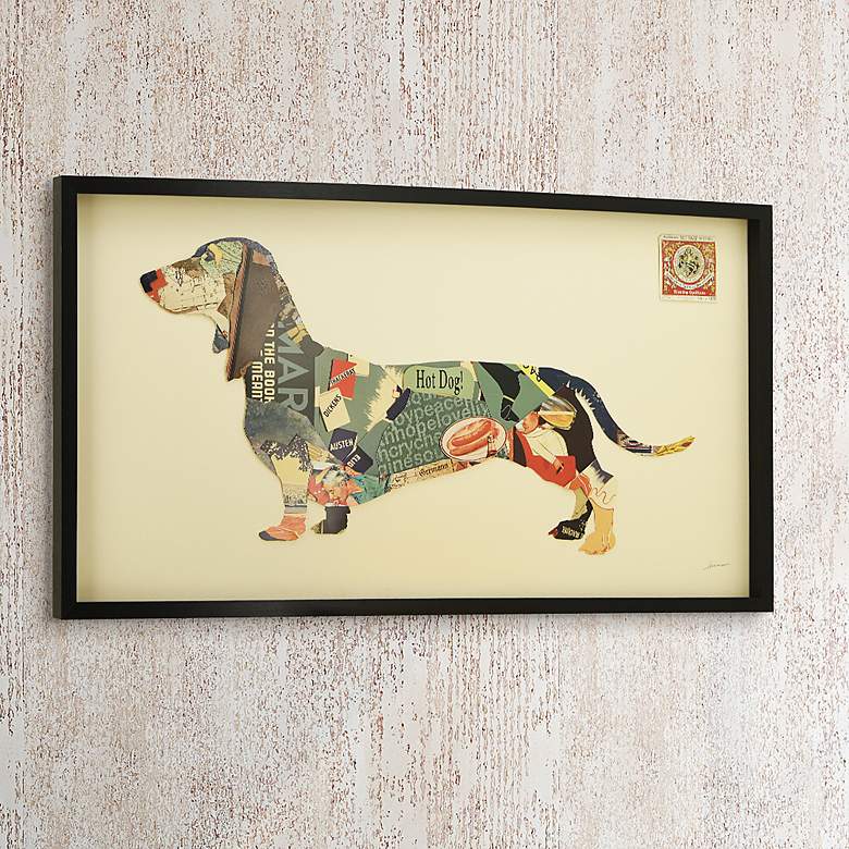 Image 1 Dachshund 48" Wide Dimensional Collage Framed Wall Art